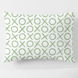 XOXO Hugs & Kisses Green White Modern Pattern Kissenbezug