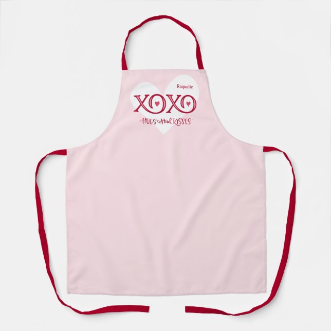 XOXO Hugs Kisses Personalisiert Valentine Schürze (Vorderseite)