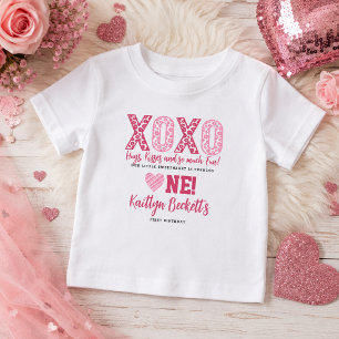 XOXO Hugs & Kisses Valentinstag 1. Geburtstag Baby T-shirt