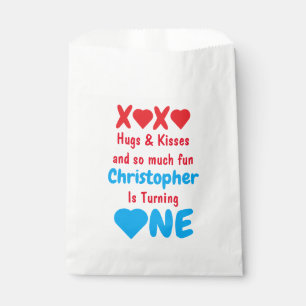 XOXO Hugs und Kisses 1. Geburtstag Geschenktütchen