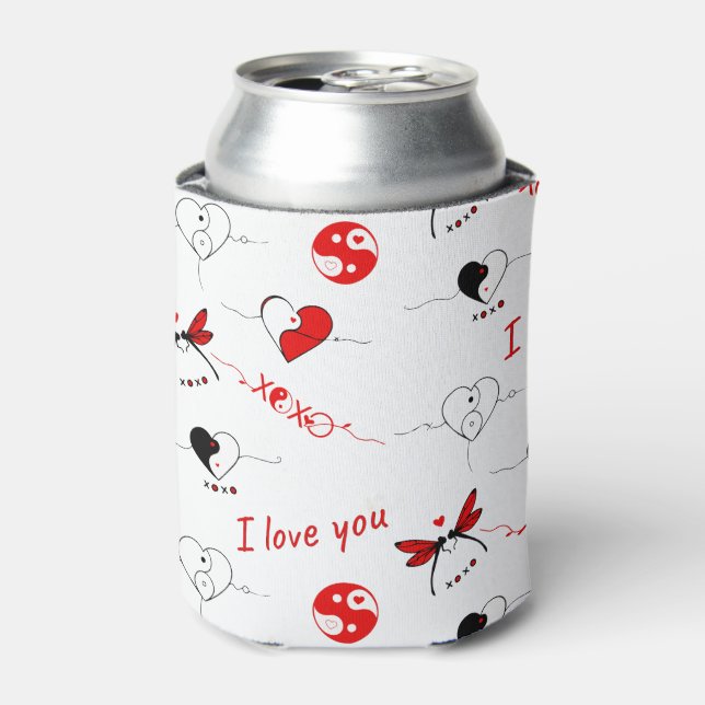 XOXO, ich Liebe Sie und Herzen Dosenkühler (Kanne Vorderseite)