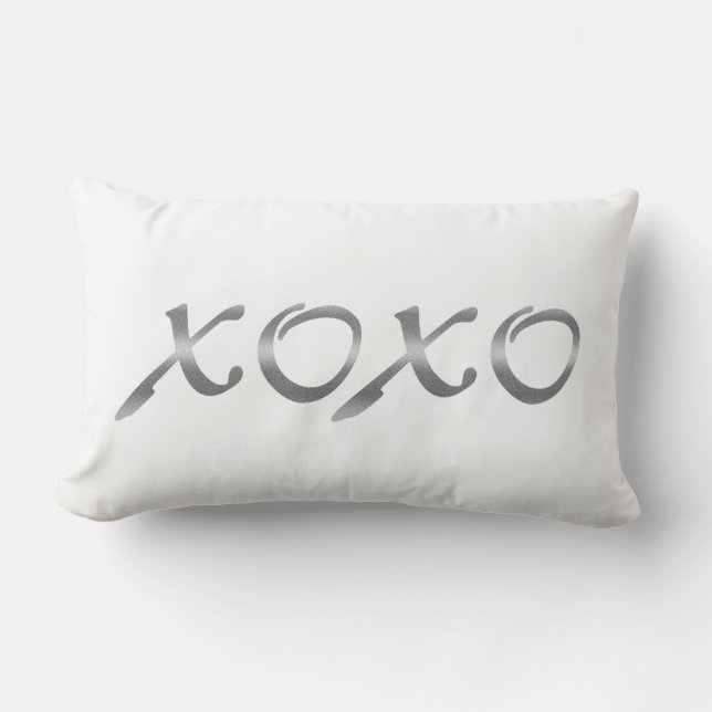 XOXO im Silber Lendenkissen (Vorderseite)