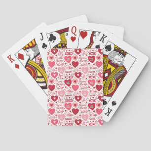 XOXO & Immer Mein in Rosa Rot Spielkarten