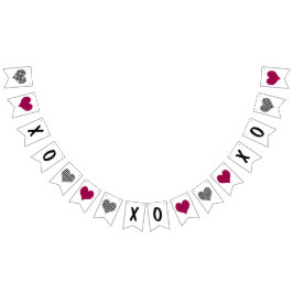 Xoxo kariert Karo & Rotherz Valentin Dekoration Wimpelkette