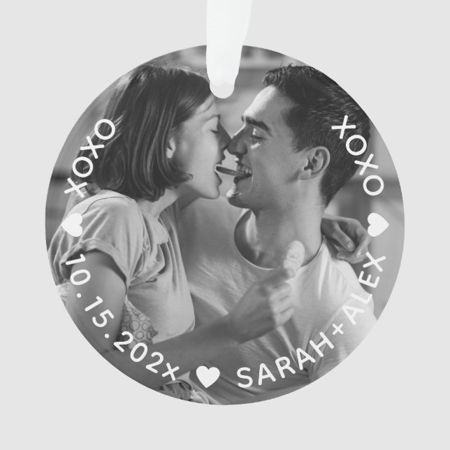 XOXO Keepake Foto Ornament (Vorderseite)