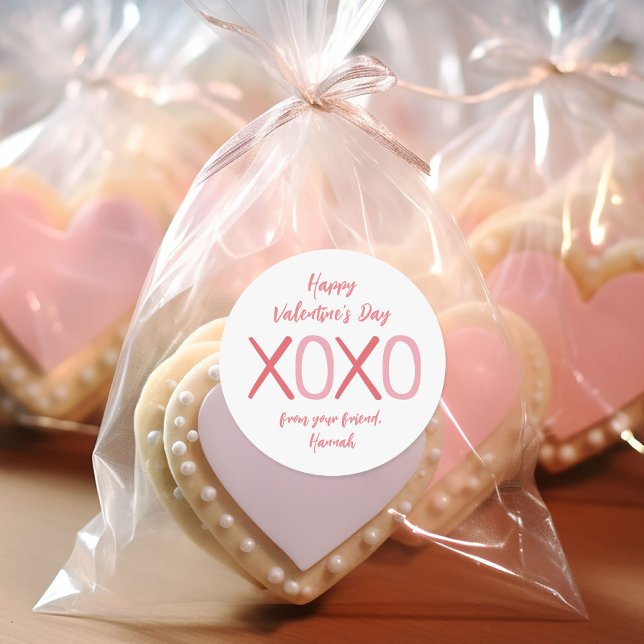XOXO Kinder Klassenzimmer Valentinstag Party Runder Aufkleber (Von Creator hochgeladen)