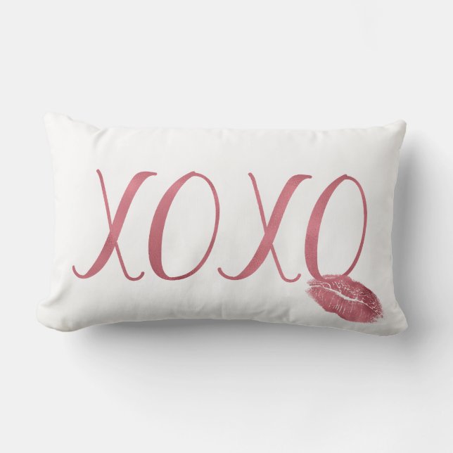 XOXO Kiss Pink Lippen Lendenkissen (Vorderseite)