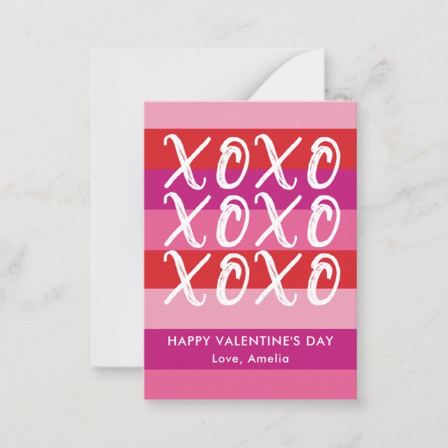 XOXO-Klassenzimmer Valentinkarte Mitteilungskarte (Vorderseite)