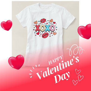 XOXO Kuss und Herz auf Weiß T-Shirt