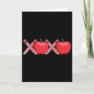 Xoxo-Lehrer Valentinstag Bleistift und Apfel Karte
