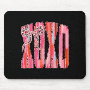 Xoxo Leopard-Bogen Lustiger Valentinstag Coquette Mousepad