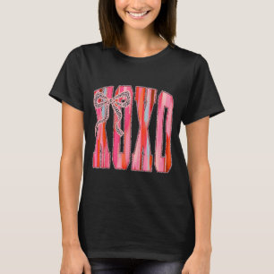 Xoxo Leopard-Schleife Lustiger Valentinstag Coquet T-Shirt