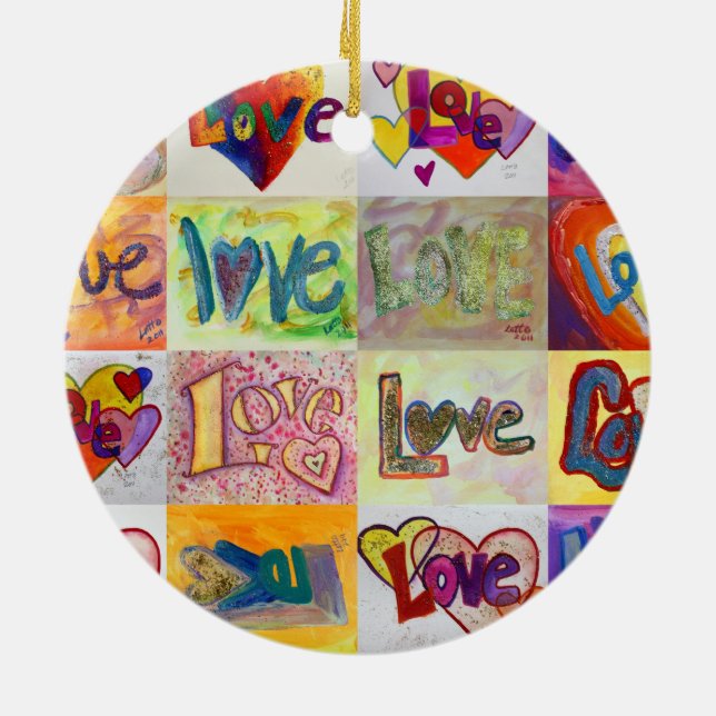 XOXO Liebe Mosaik Word Ornamente (Hinten)