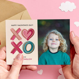XOXO Liebes-Pinselstrich-Foto Klassenzimmer Valent Mitteilungskarte
