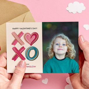 XOXO Liebes-Pinselstrich-Foto Klassenzimmer Valent Mitteilungskarte