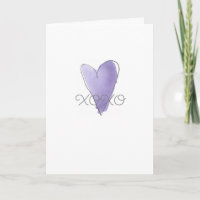 XOXO Lila Aquarell-Herz Unser tiefstes Mitgefühl