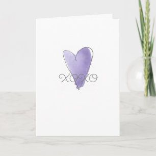XOXO Lila Aquarell-Herz Unser tiefstes Mitgefühl Karte