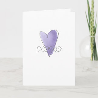 XOXO Lila Aquarell-Herz Unser tiefstes Mitgefühl Karte