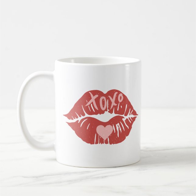 XOXO Lips Valentinstag Kaffeetasse (Links)