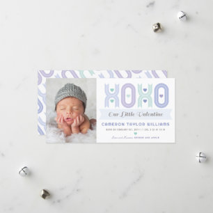XOXO Little Valentine Boy Photo Faire-part de nais
