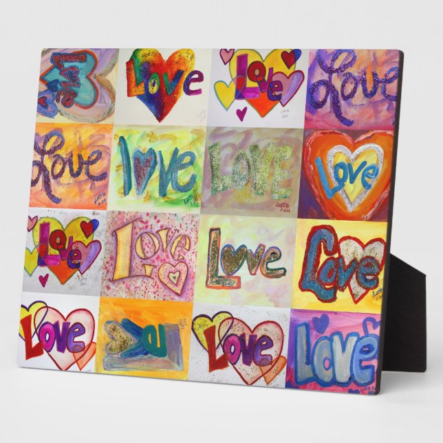 XOXO Love Mosaic Collage Peinture Poème Plaque (Côté)
