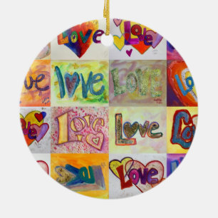 XOXO Love Mosaic Word Ornements
