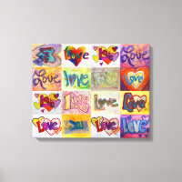 XOXO Love Word Peinture en toile d'oeuvre d'art (r
