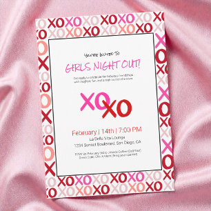 XOXO Mädchen Nacht Out Pink Süße Galentine Day Par Einladung