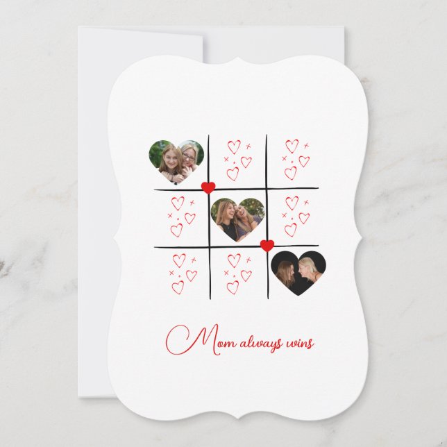 XOXO moderne Coeurs rouges Valentines Carte photo  (Devant)