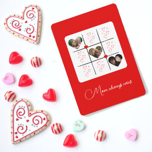 XOXO moderne Coeurs rouges Valentines Carte photo 