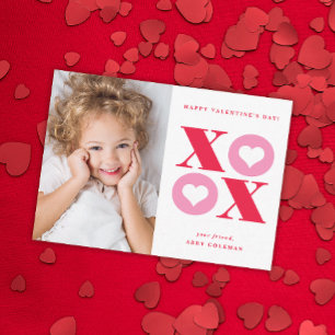 XOXO moderne photo classe valentines carte de jour