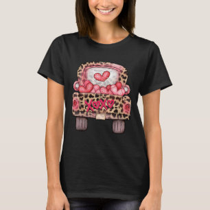 XOXO Niedliches rosa Herz Leopard LKW Happy Valent T-Shirt