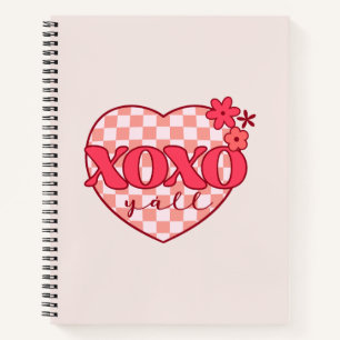 XOXO   Niedliches und liebenswertes rosa Herz Notizbuch