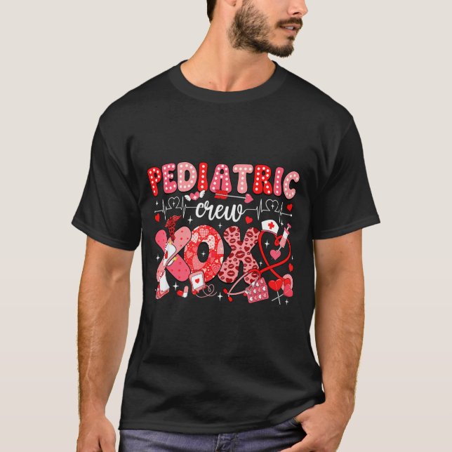 Xoxo Nurse Pediatric Crew Nurse Valentine Leopard  T-Shirt (Vorderseite)