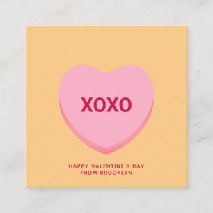 XOXO orange Konversation Herzstück Valentinenkarte Begleitkarte