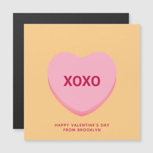 XOXO orange Konversation Herzstück Valentinenkarte Magnetkarte