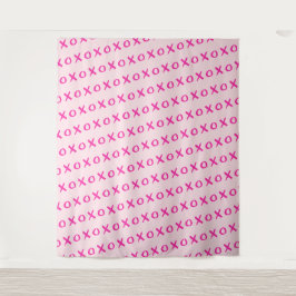 Xoxo pink auf rosa Pinselstrich Foto Station Wandteppich