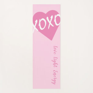 XOXO Pink Heart White XOXO Hugs Kisses Pink Yogamatte
