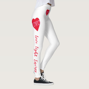 XOXO Pink Heart White XOXO Hugs Kisses White Leggings