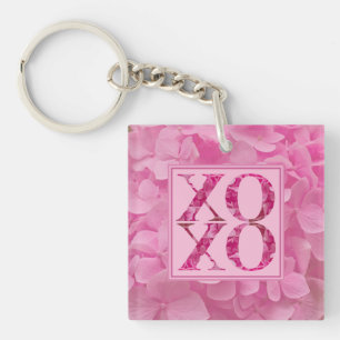 XOXO Pink Niedliches Herz Typografie Schlüsselanhänger