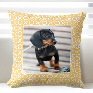 XOXO Pinselstrich Individuelles Hunde-Foto Gelb Mo Kissen