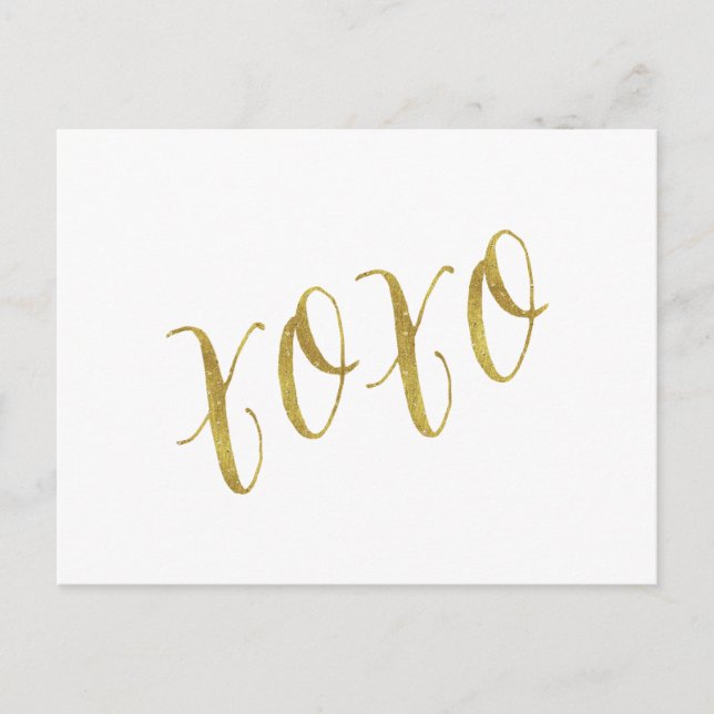 XOXO Quote Imitate Gold Glitzer Hintergrundvorlage Postkarte (Vorderseite)