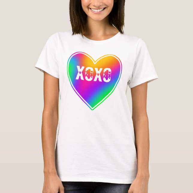 XOXO Rainbow Heart Women's T - Shirt (Vorderseite)