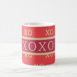 XOXO | Red Gold Hot Pink Typografie Kaffeetasse
