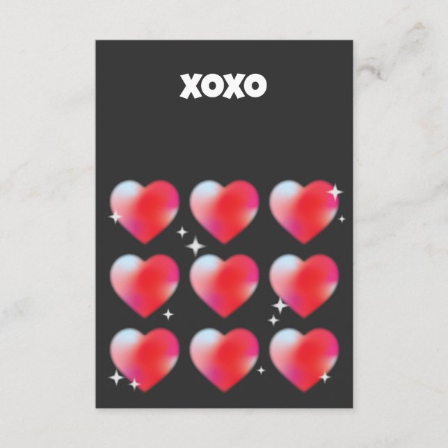 Xoxo romantischen roten Herzen Valentinstag Begleitkarte (Vorderseite)