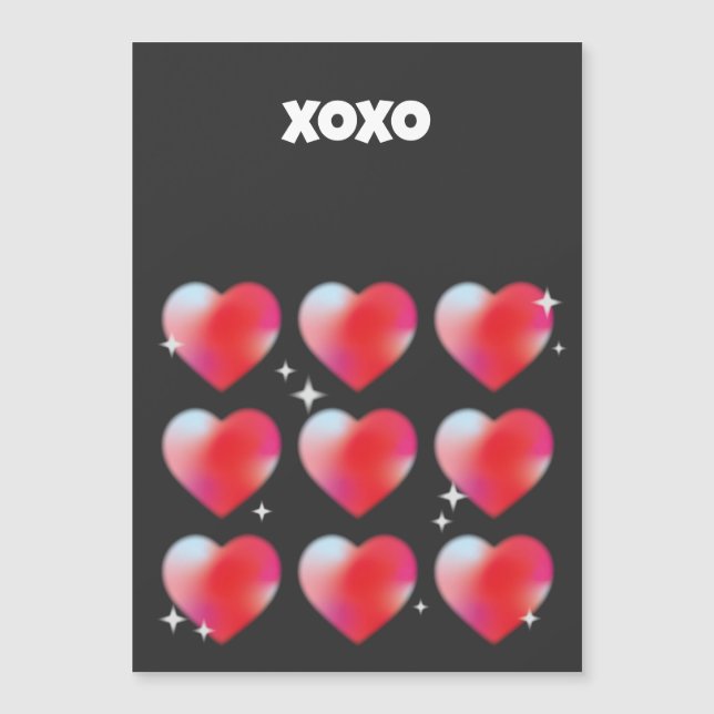 Xoxo romantischen roten Herzen Valentinstag Magnetkarte (Vorderseite)