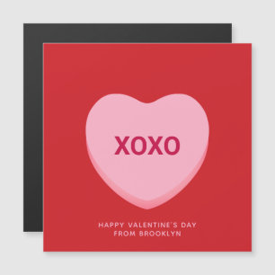 XOXO rosa Gespräch Herz Valentinenkarte Magnetkarte