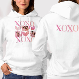 XOXO Rosa Herzen und FotoCollage Hoodie