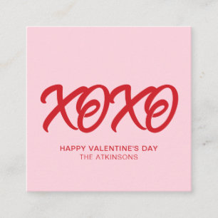 XOXO rosa niedlicher moderner Valentinstag Begleitkarte