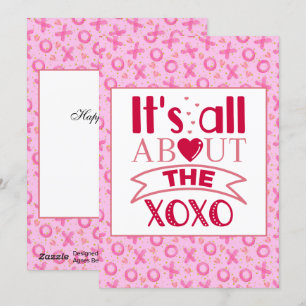 XOXO Rosa Niedliches Herz Feiertagskarte